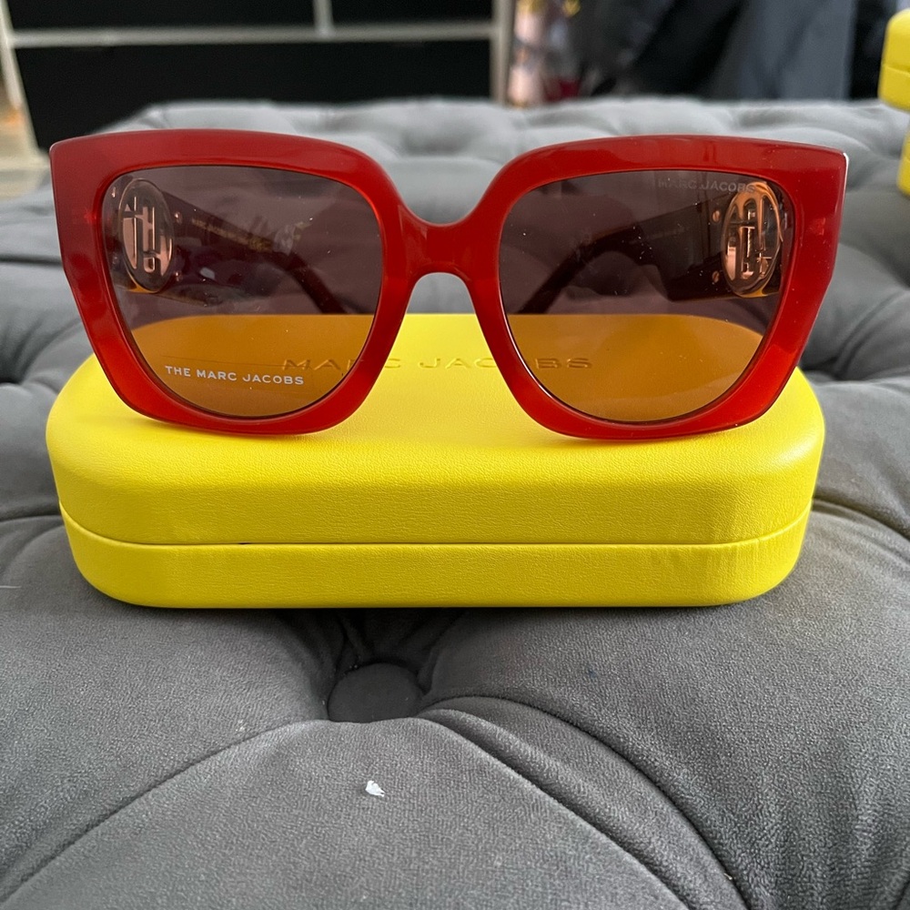 Marc Jacobs Bold Oversized Red Sunglasses New